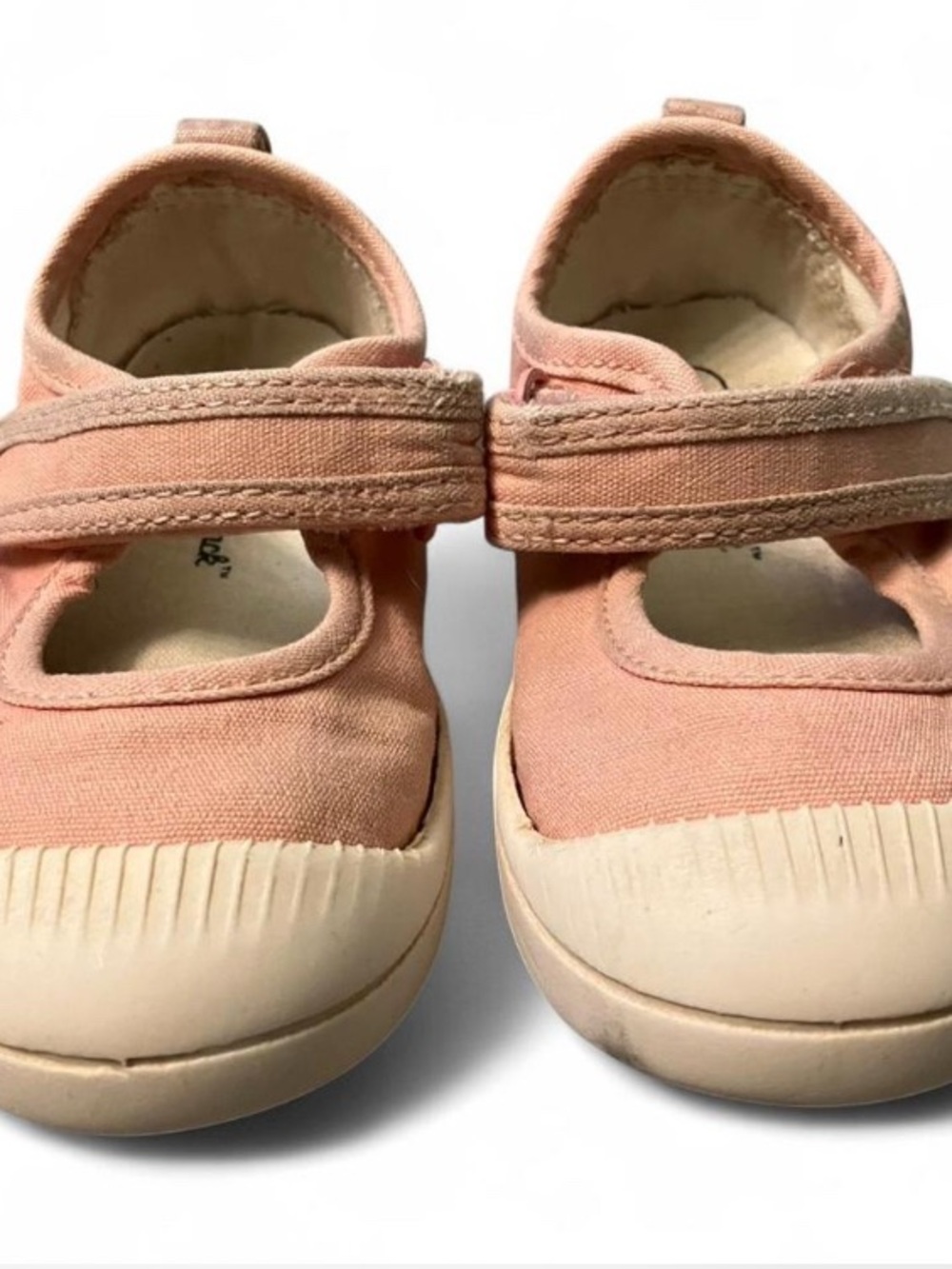 Size 8 Toddler Mary Jane Canvas Shoes in Pink - Comfortable Hook & Loop Strap